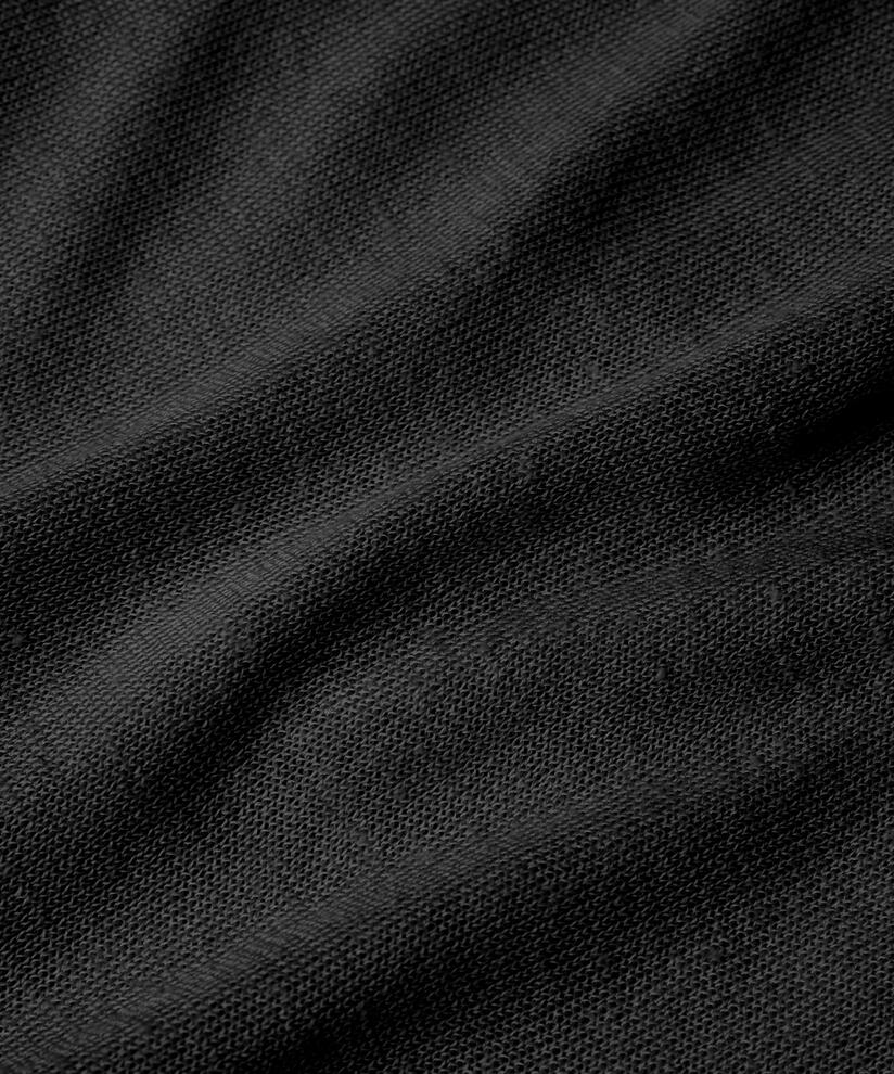 cardigan long tricoté en mélange de lin, Black