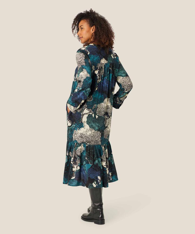 robe en viscose à manches longues et poches fendues, Celestial