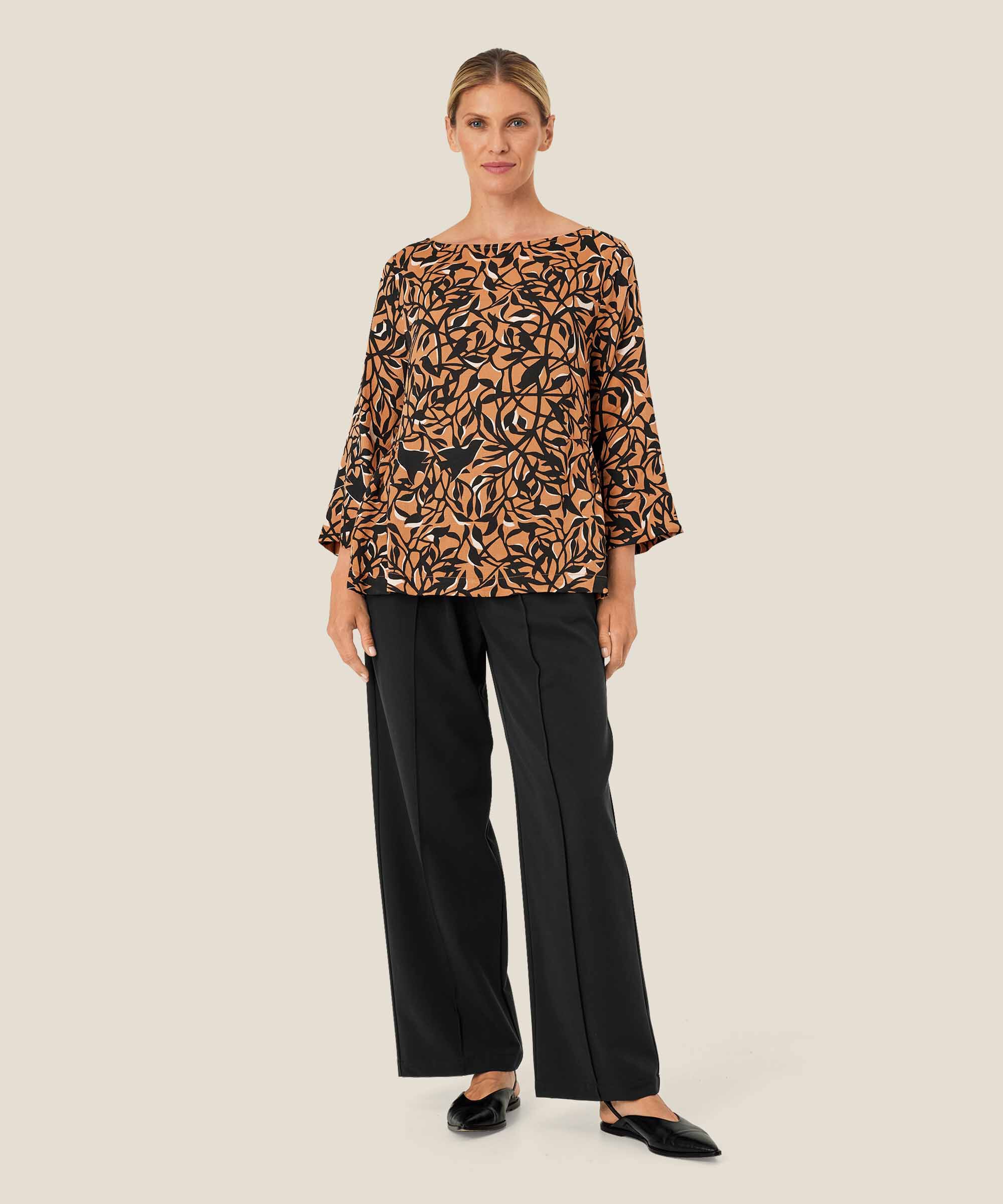 pantalon classique avec plis cousus, Black