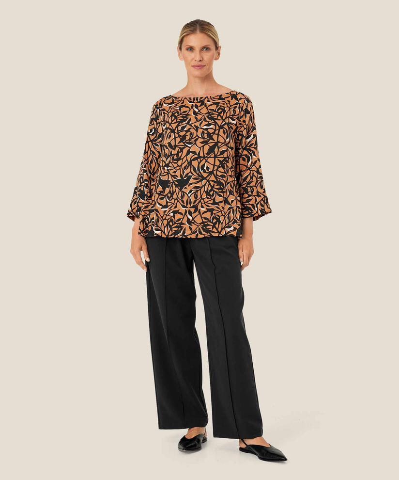 pantalon classique avec plis cousus, Black