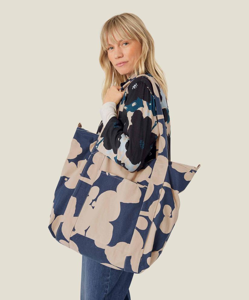 cabas en toile avec fermeture éclair, Pure Cashmere