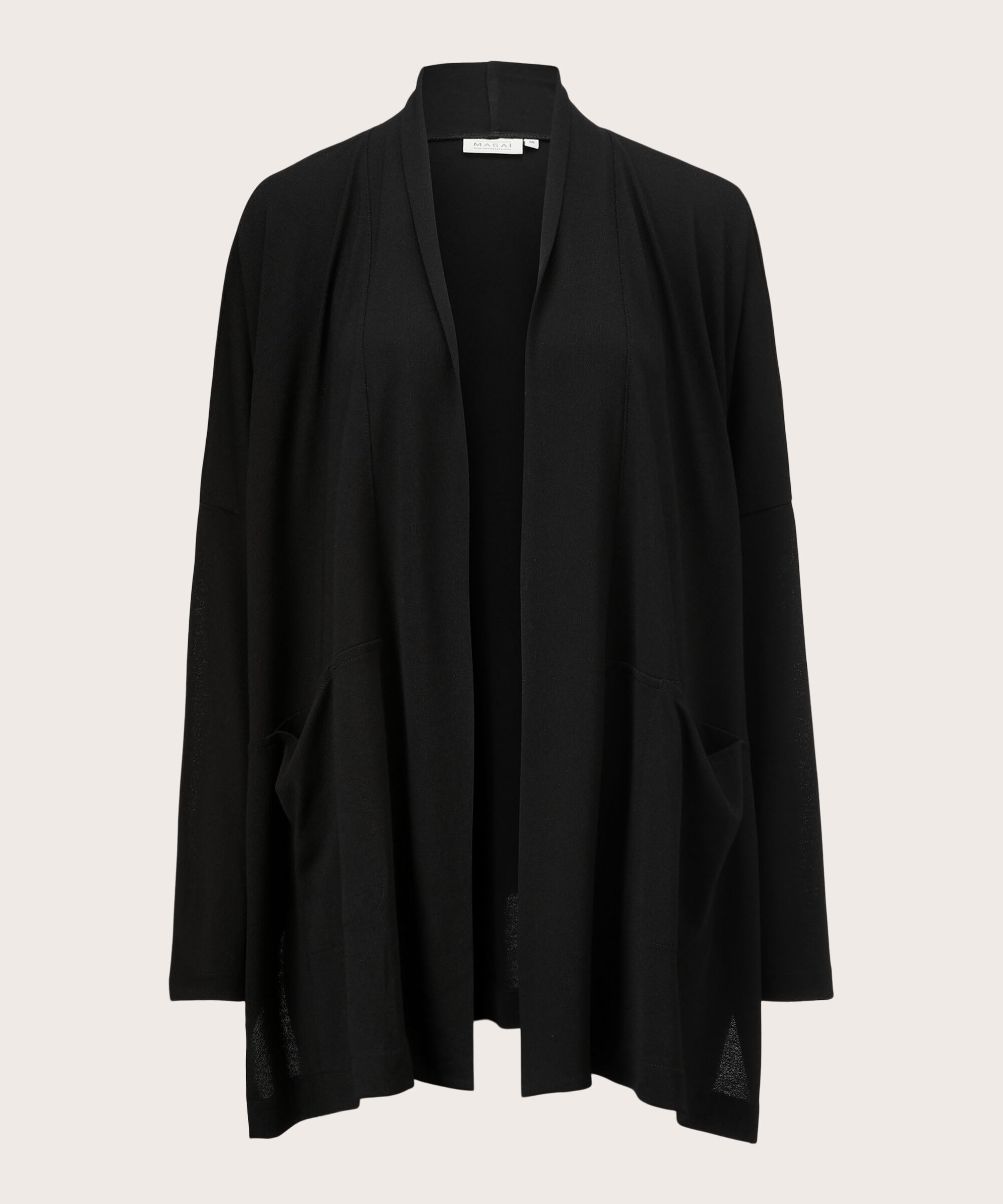 Cardigan en jersey avec poches, Black