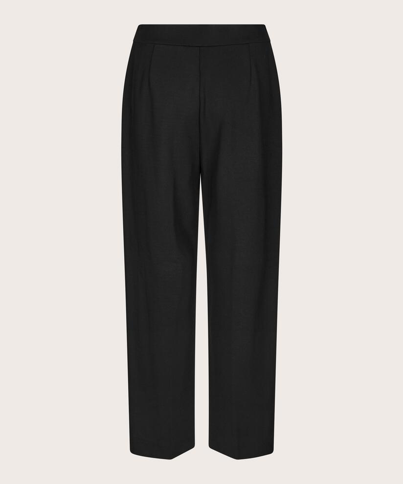 Pantalon En Jersey Avec Plis Cousus, Black