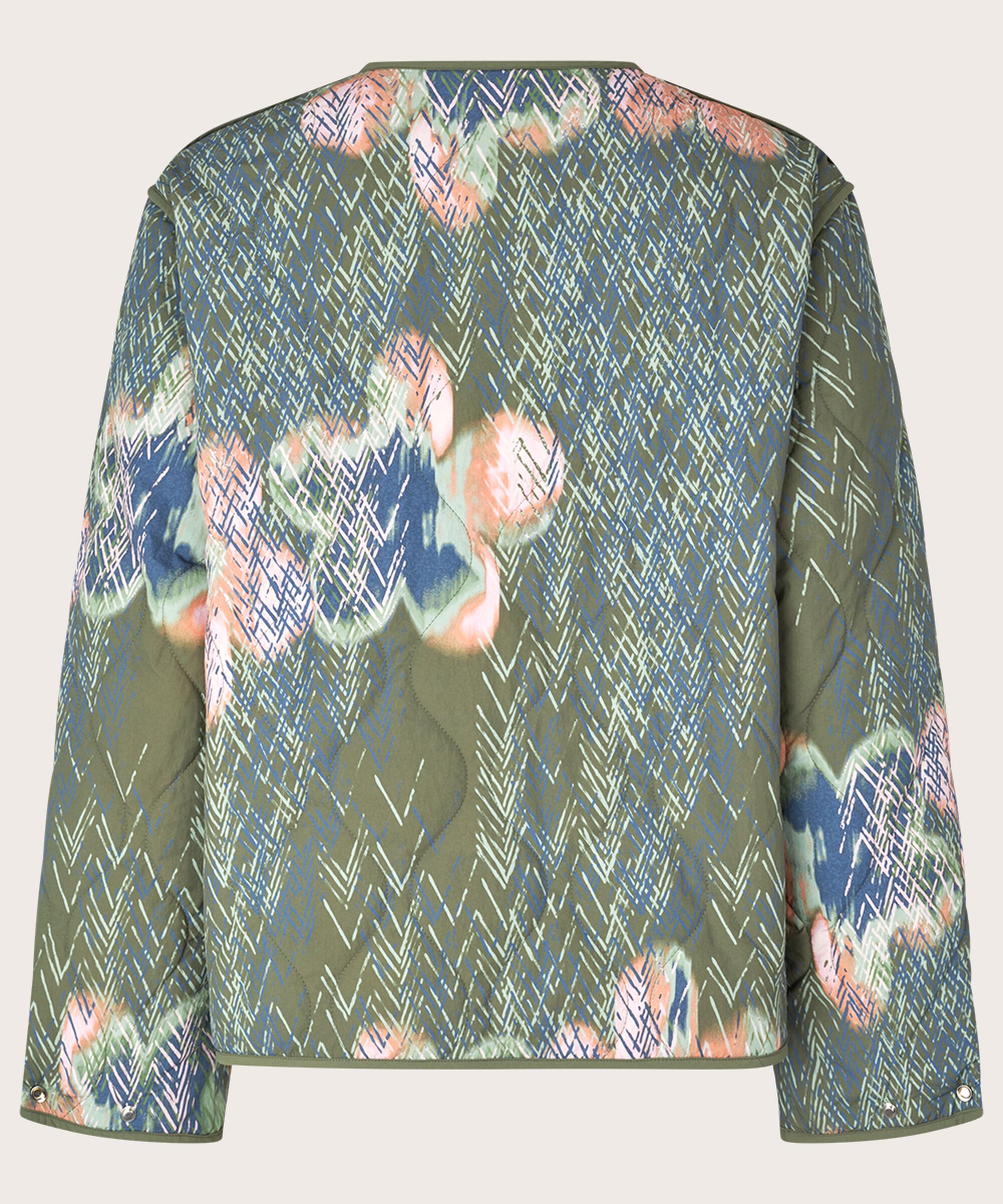 veste matelassée à motifs avec fermeture boutonnée, D. Lichen Green