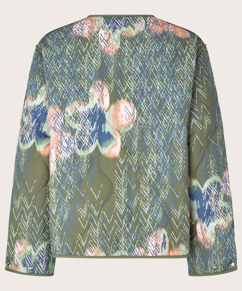 veste matelassée à motifs avec fermeture boutonnée, D. Lichen Green
