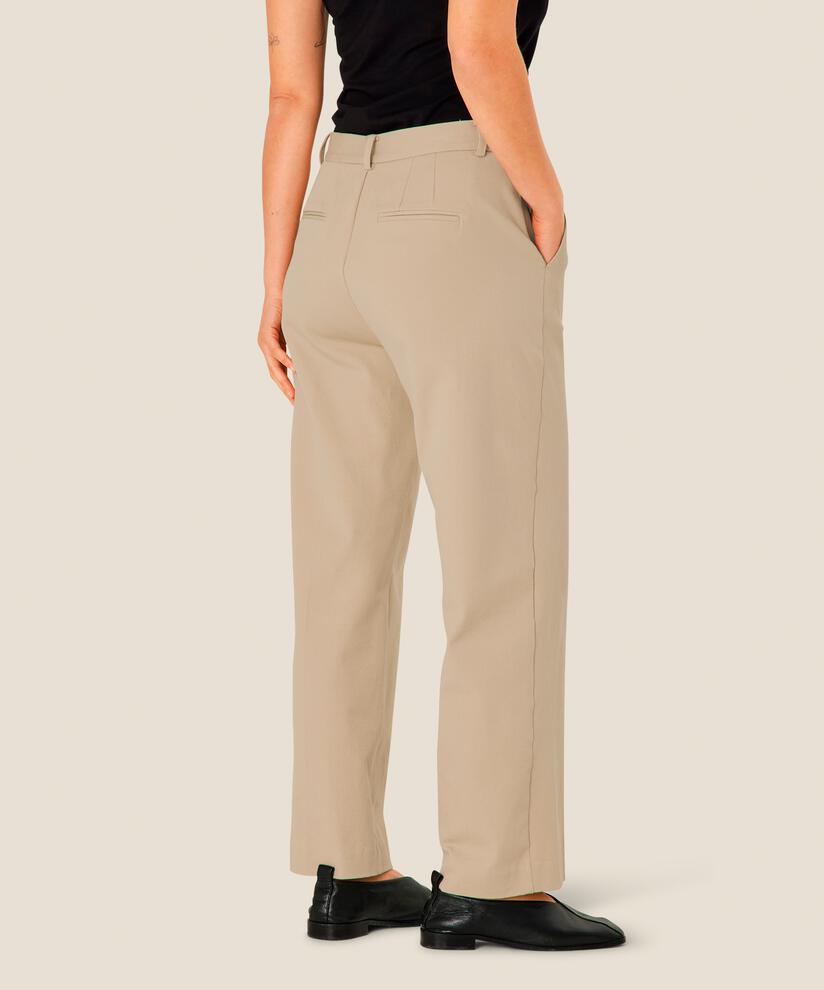 Pantalon En Coton Épais Avec Poches Fendues, Plaza Taupe