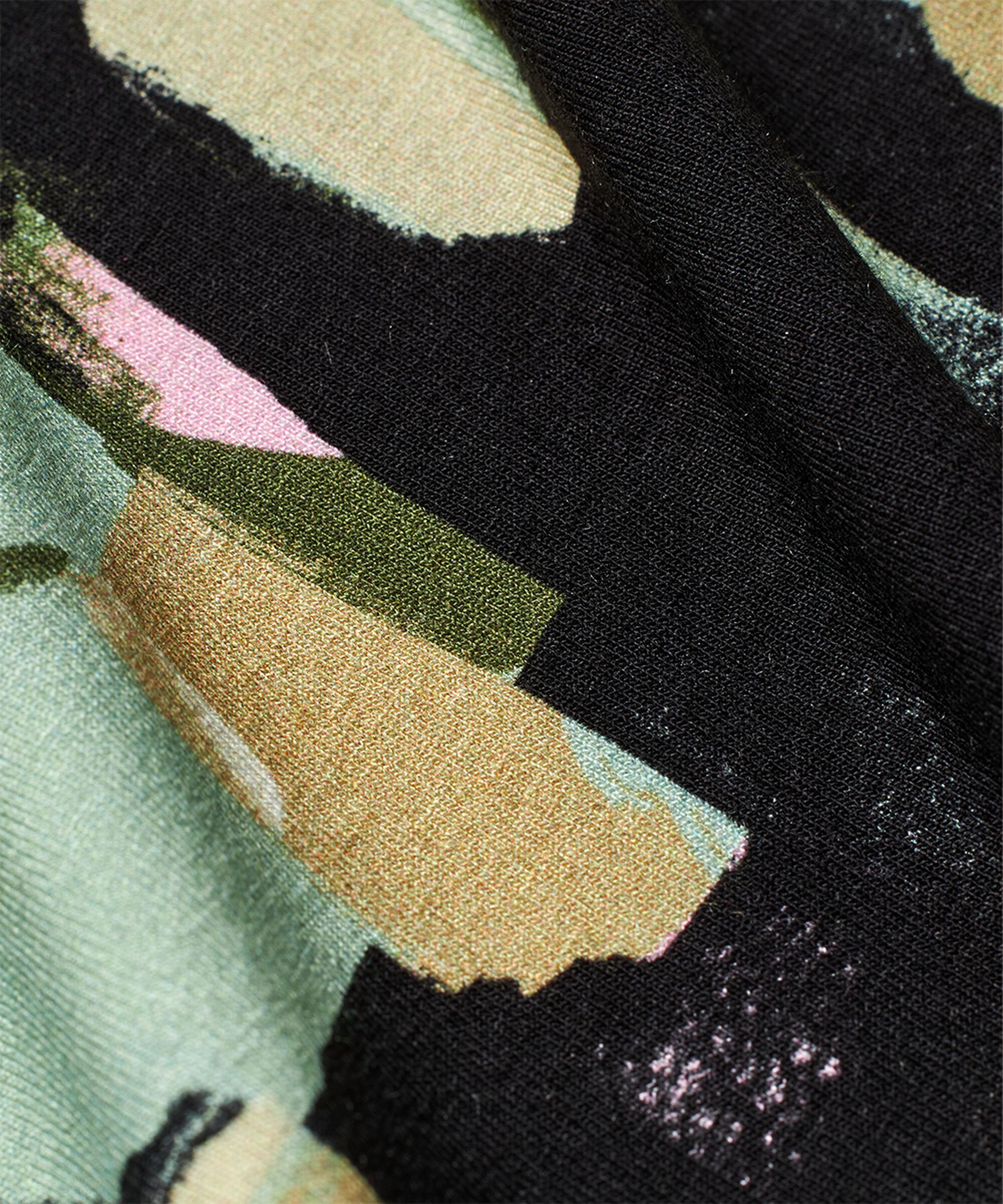 T-shirt Imprimé À Col En V, Frosty Green