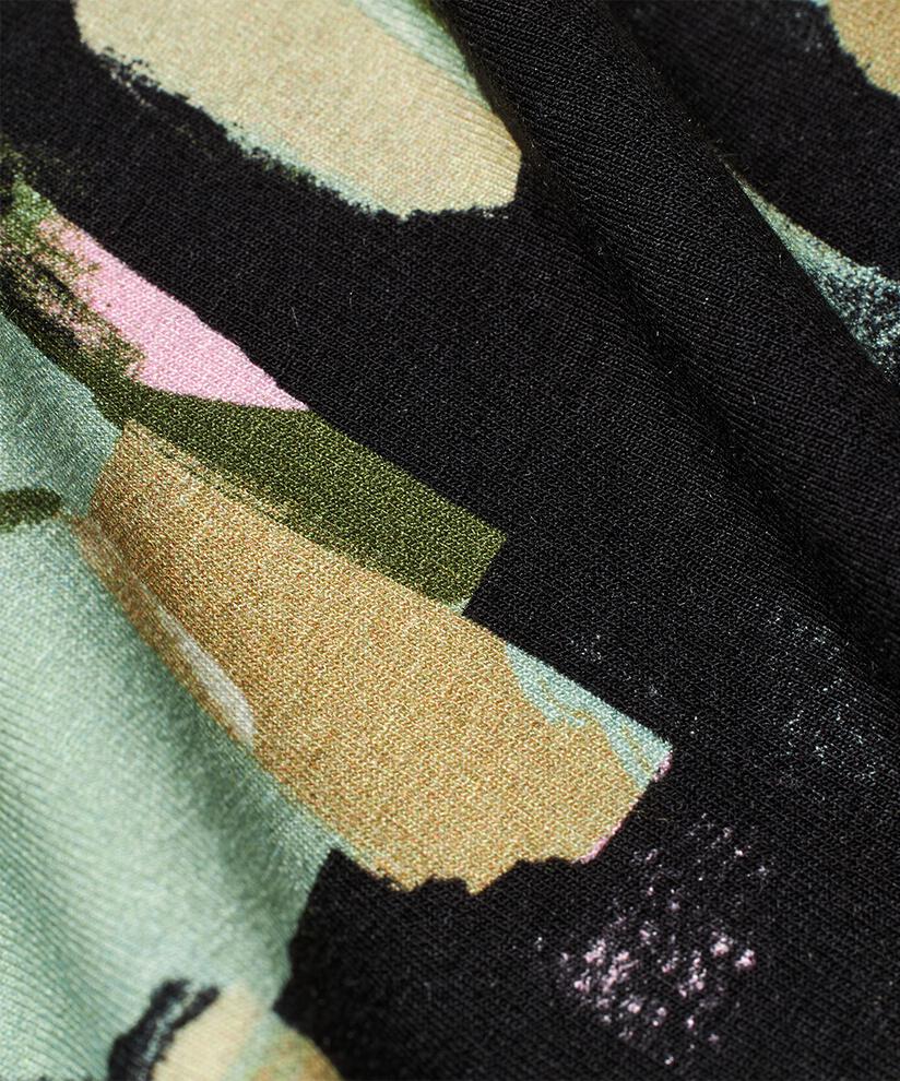 T-shirt Imprimé À Col En V, Frosty Green