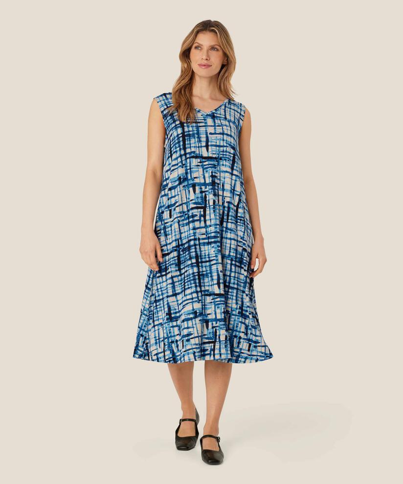 robe en jersey imprimé à col v, Marina