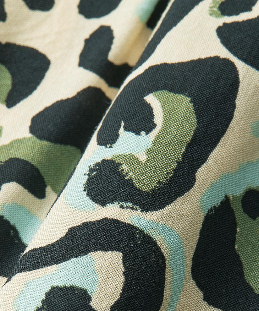 pantalon en viscose imprimé avec taille élastique, D. Lichen Green