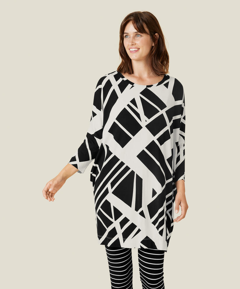 GABINI JERSEY TUNIC, Black
