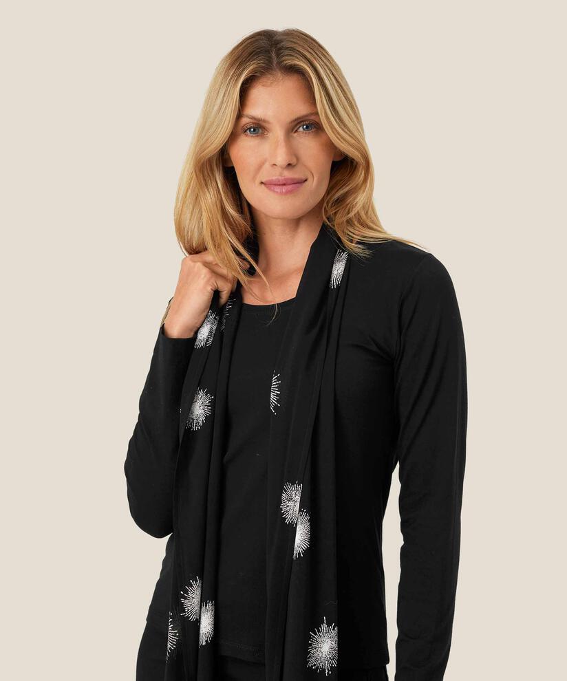 Écharpe En Viscose Imprimée, Black