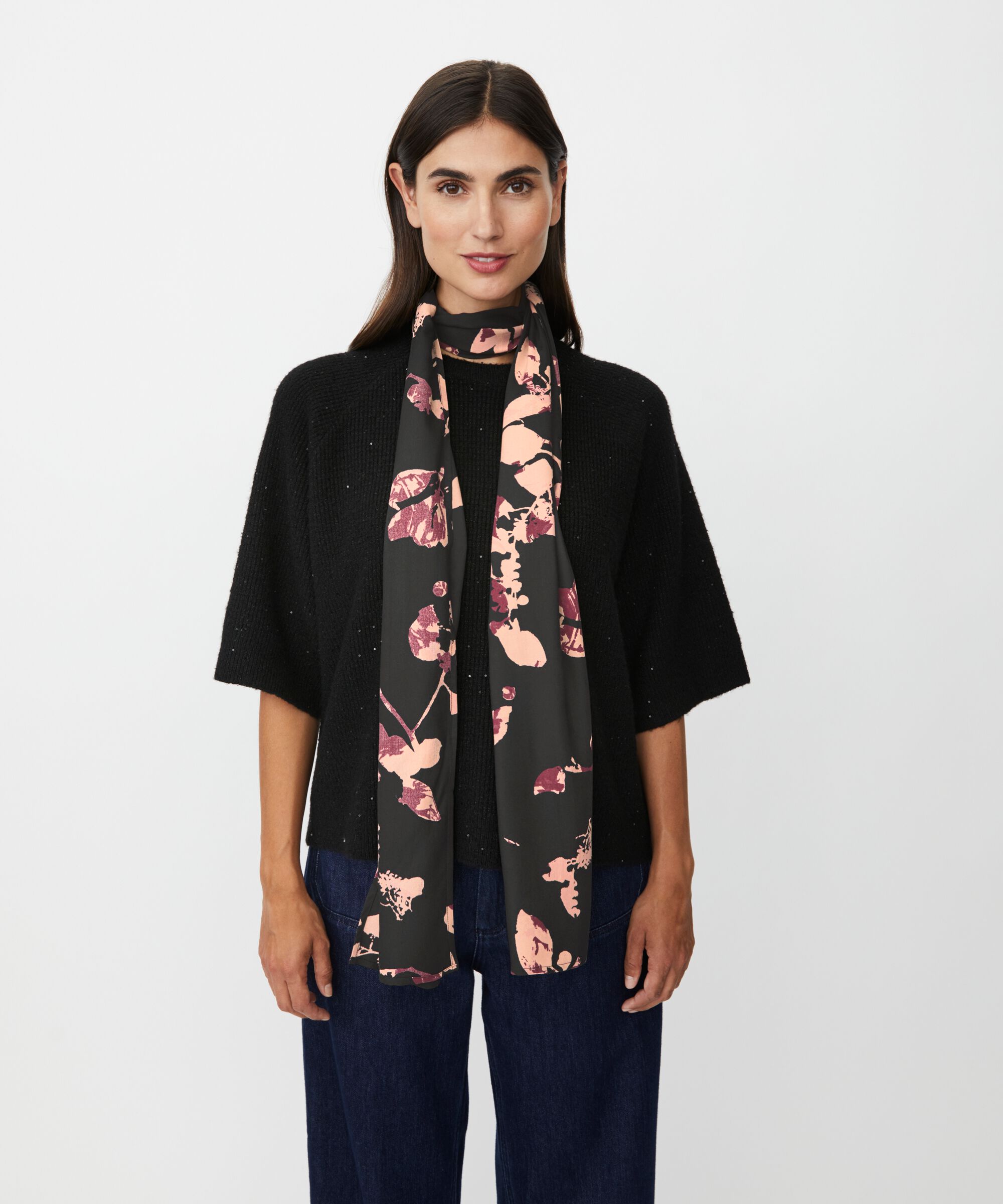 Écharpe En Viscose Imprimée, Tawny Port