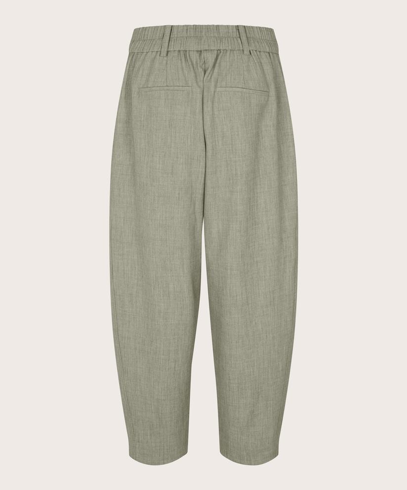 Pantalon Tissé Avec Stretch Et Bouton Sur La Jambe, Vetiver