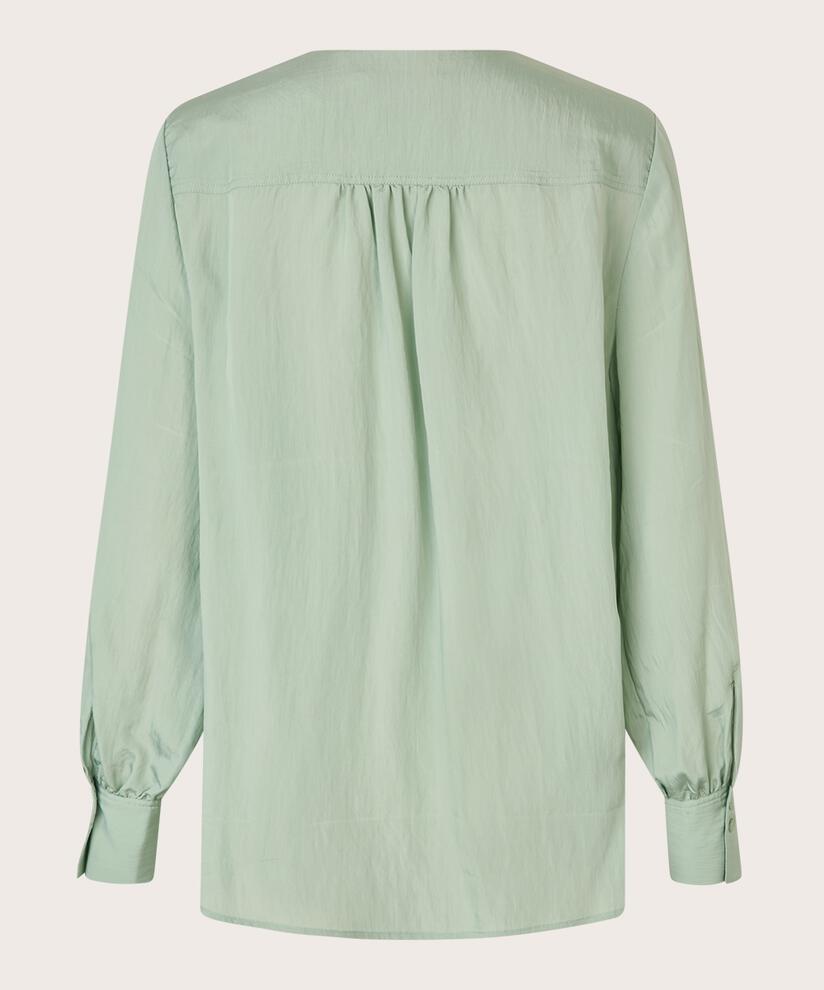 blouse en coton effet cache-cœur, Frosty Green