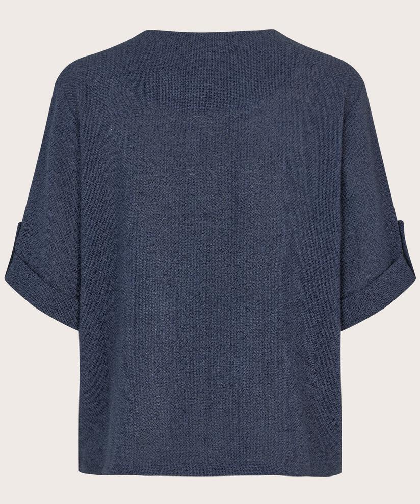 veste en boucle avec zip asymétrique, Mood Indigo