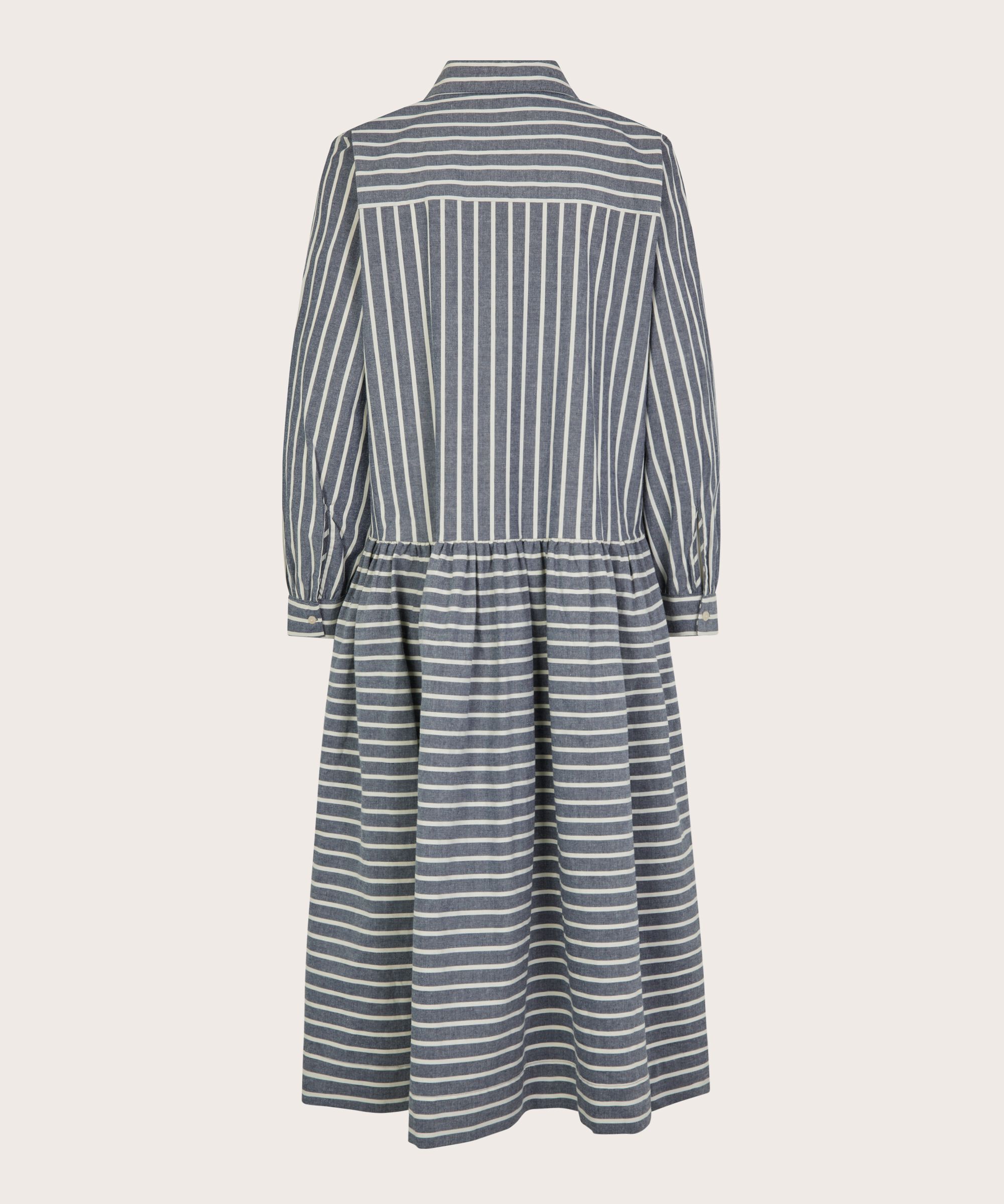 robe en coton avec fermeture à boutons cachés, Black