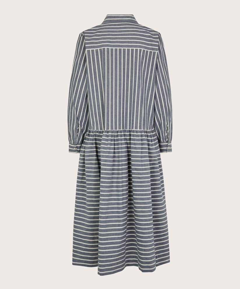 robe en coton avec fermeture à boutons cachés, Black