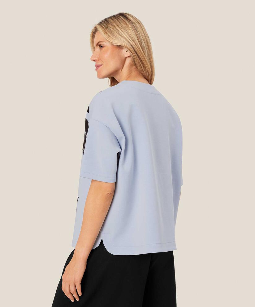 t-shirt avec imprimé floral en qualité sweat-shirt doux, Heather
