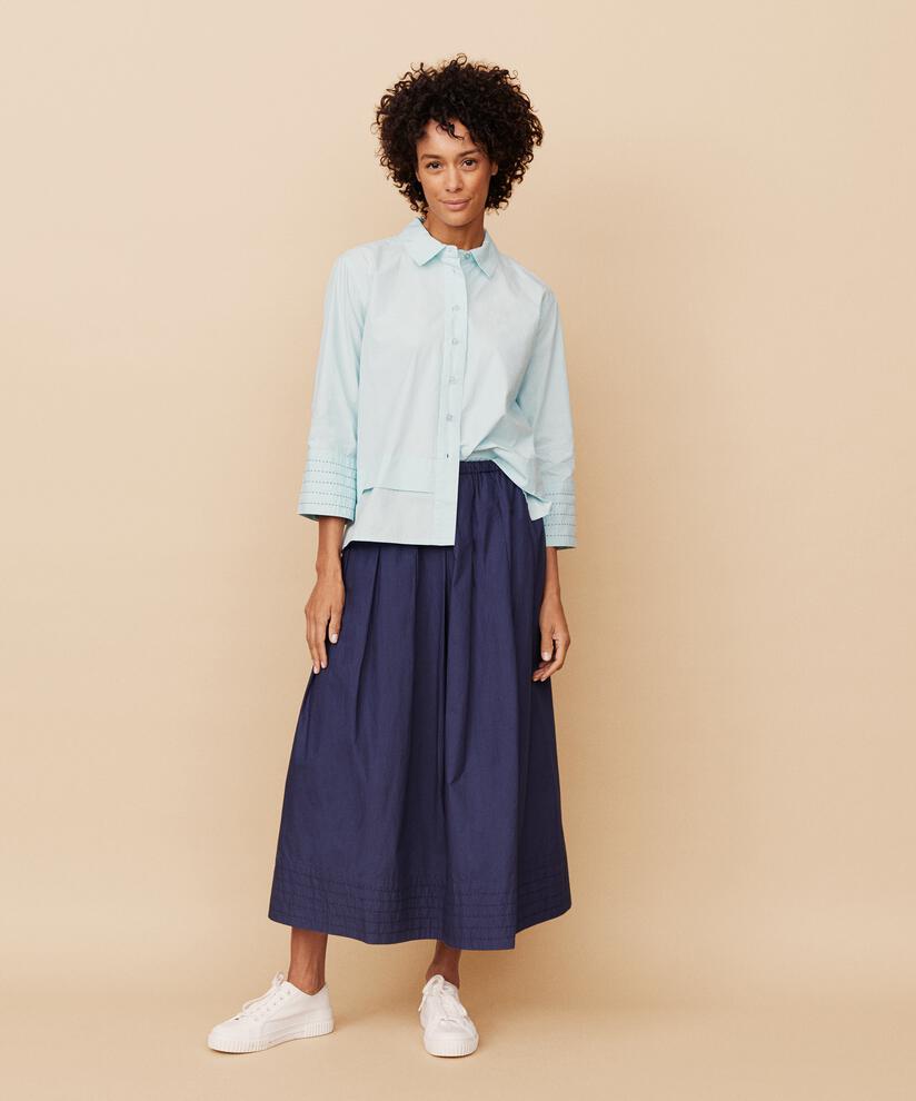 jupe en coton avec taille élastique et poches fendues, Mood Indigo