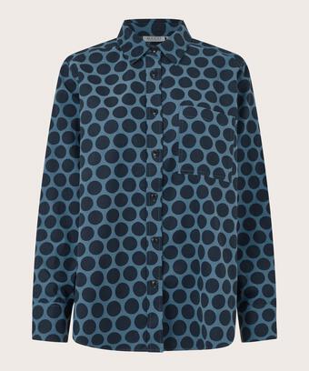chemise en velours à pois avec poche poitrine, Navy Blazer