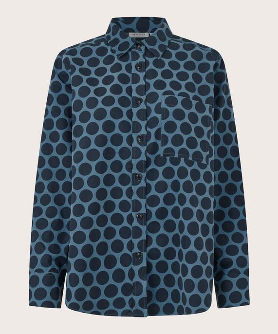chemise en velours à pois avec poche poitrine, Navy Blazer