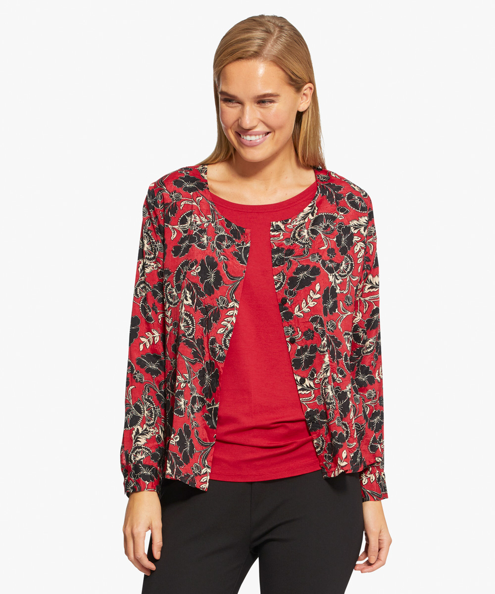 INES SHIRT, Scarlet Sage