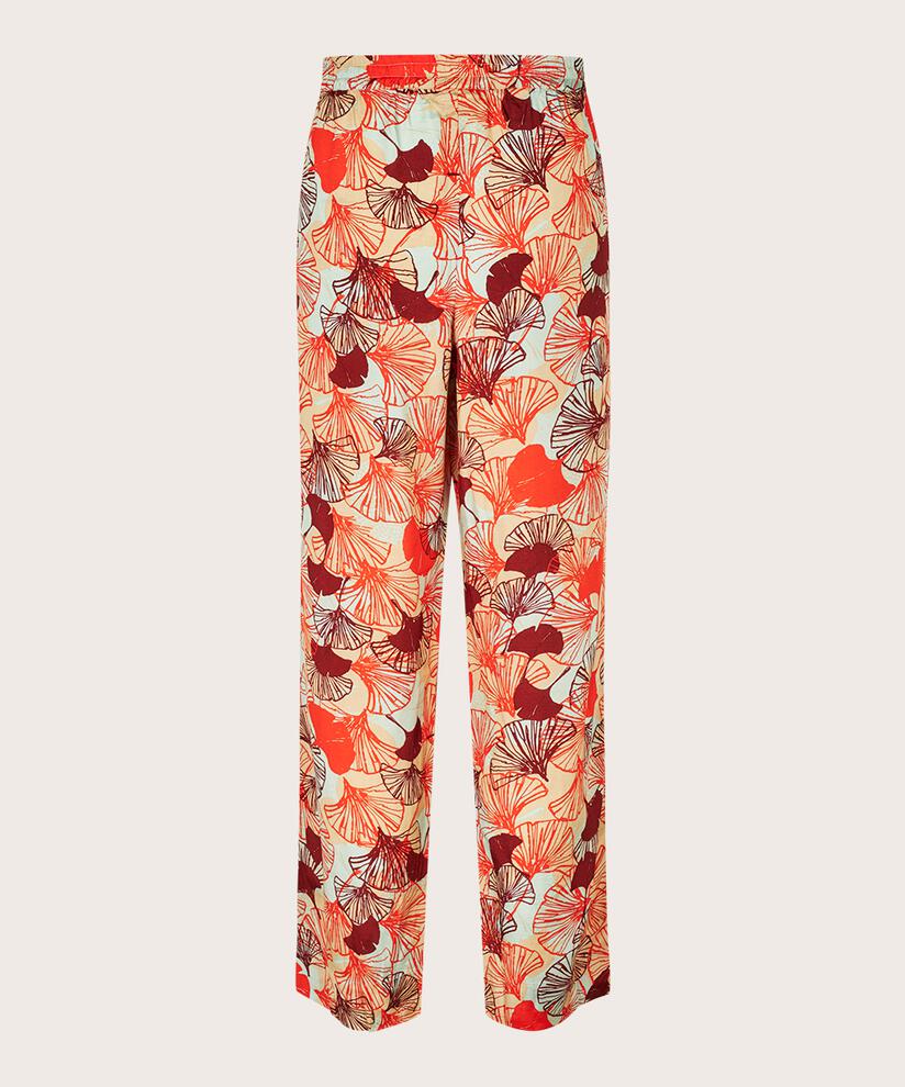 pantalon en viscose à motif avec taille élastiquée, Poinciana