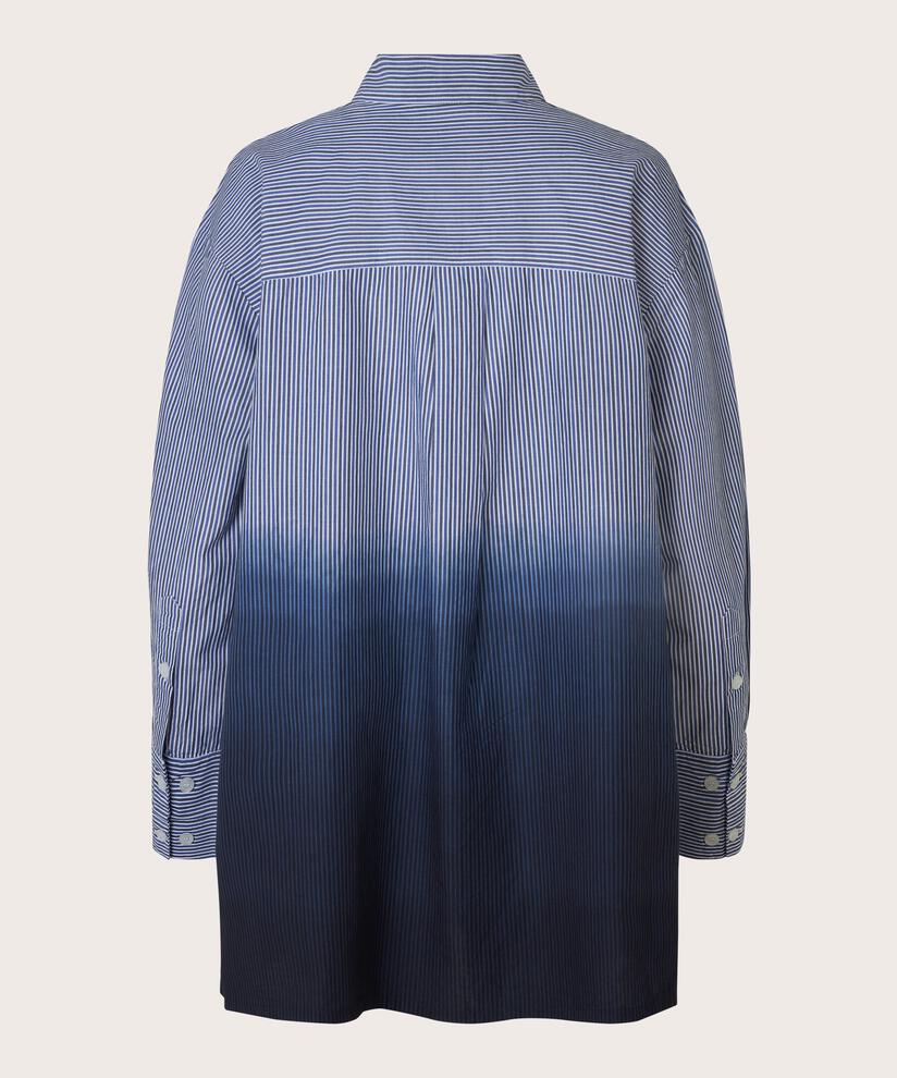 chemise en coton à rayures avec effet dip dye, Maritime Blue