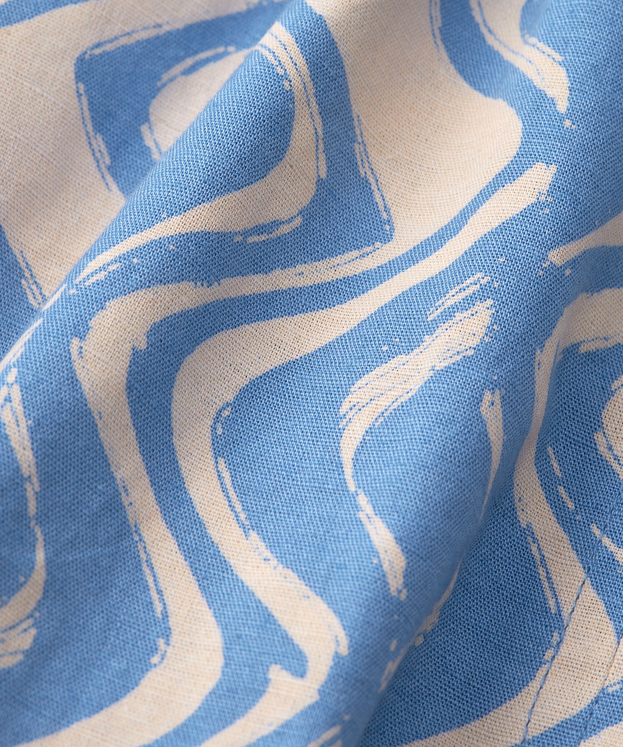 chemisier en coton mélangé à manches 3/4, Blue Bonnet