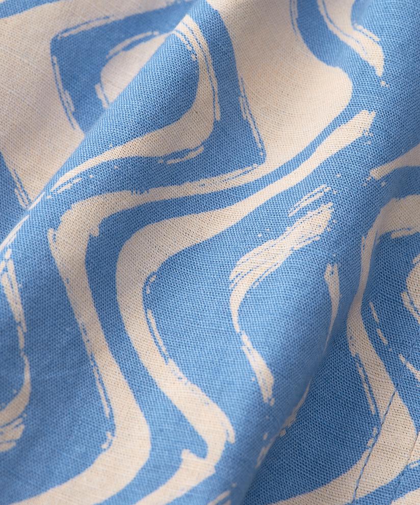 chemisier en coton mélangé à manches 3/4, Blue Bonnet