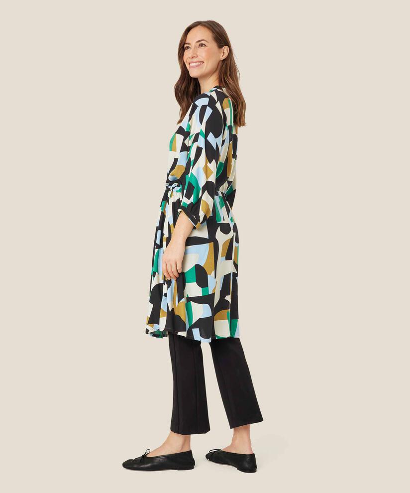 robe en viscose à motifs avec boutons et liens, Greenlake