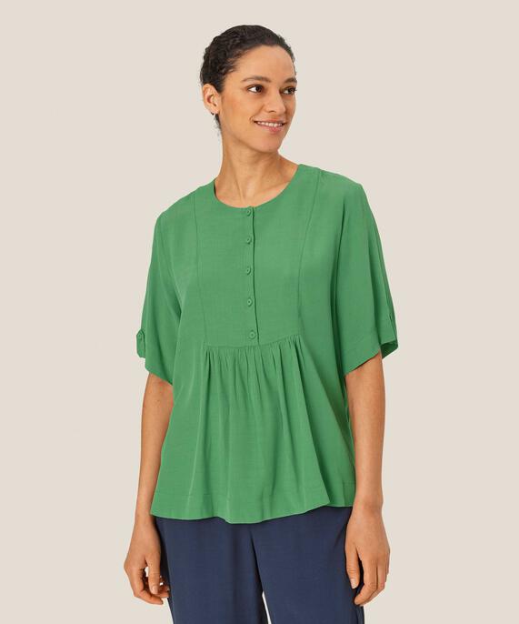 blouse en viscose avec patte de boutonnage, D. Grass Green