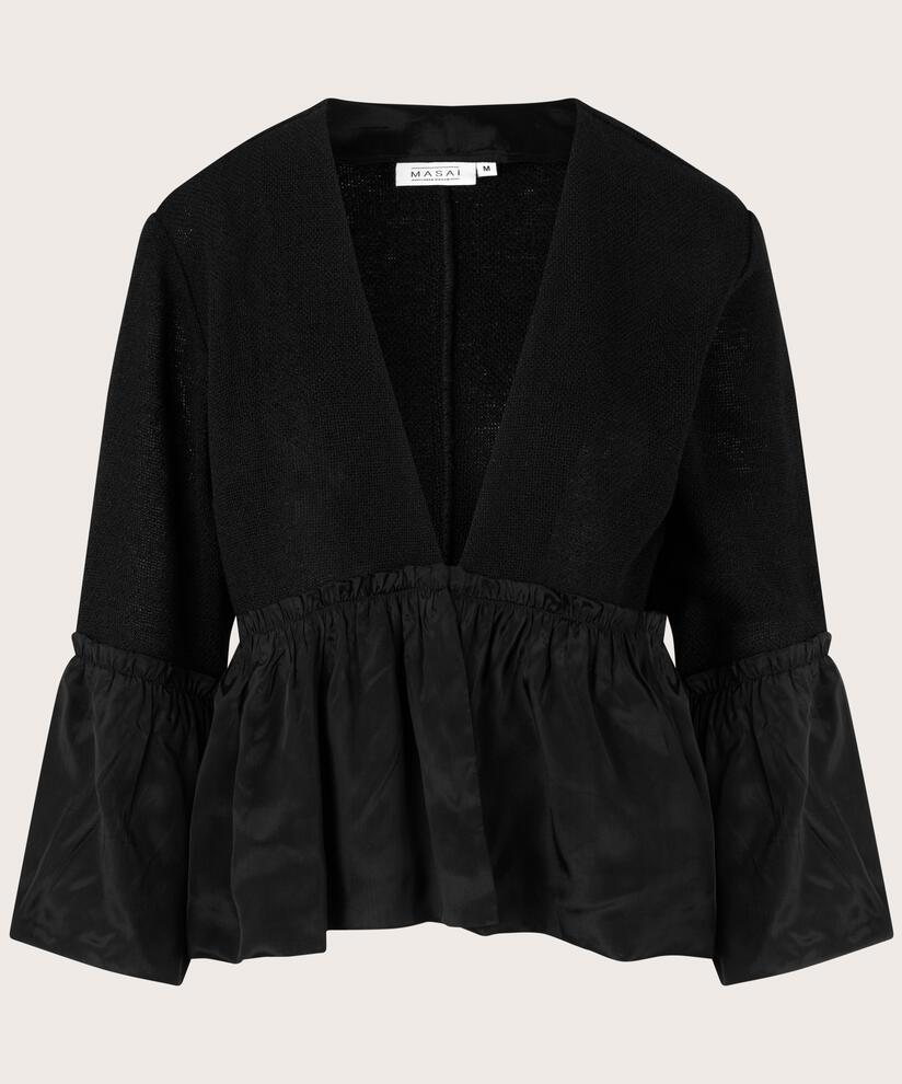 veste boucle avec fermeture simple, Black
