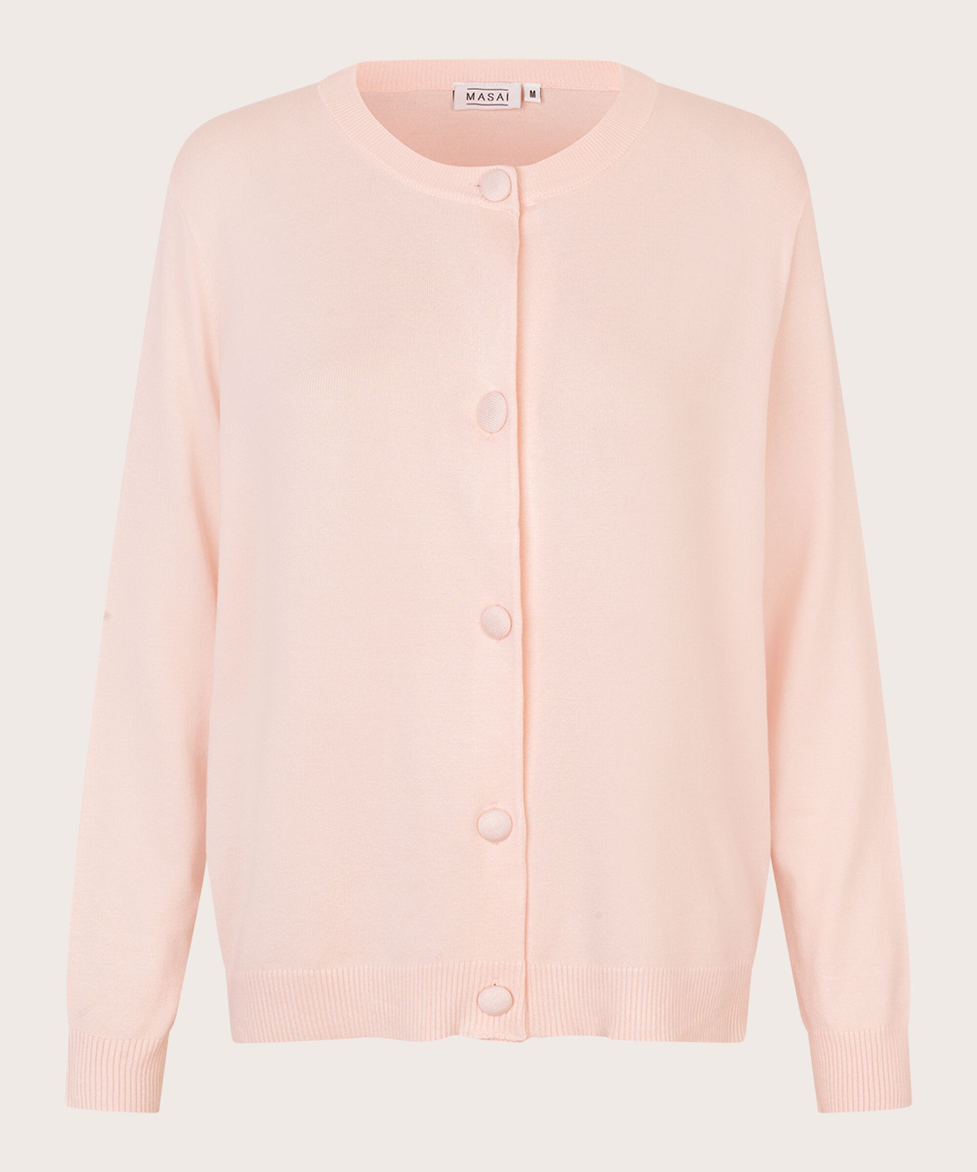 cardigan en maille fine à col rond, Mauve Chalk