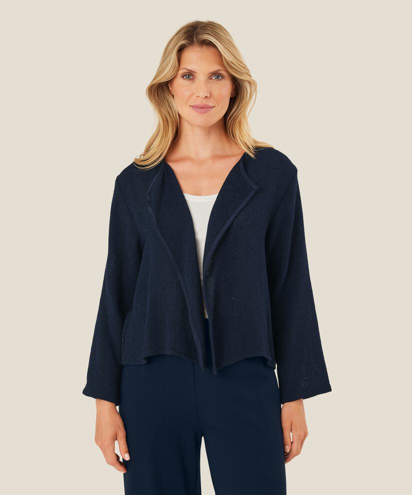 Veste Courte En Bouclé, Navy