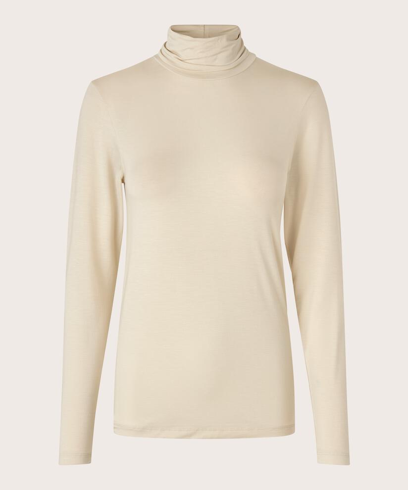 Blouse À Col Roulé En Jersey Doux, Fog