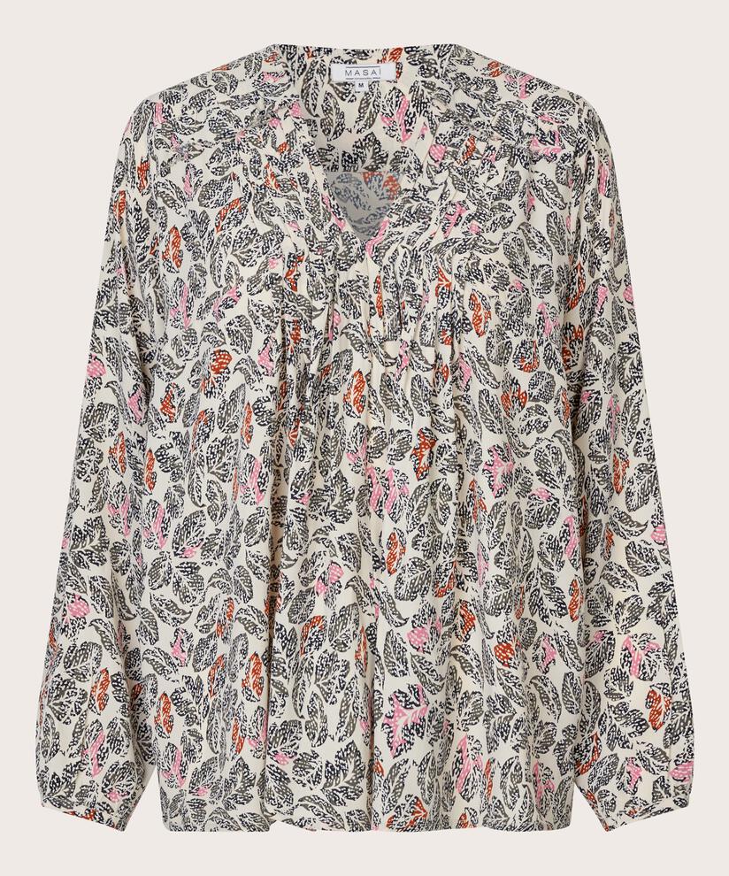 Blouse En Viscose Avec Col En V Et Mollet, Sea Turtle