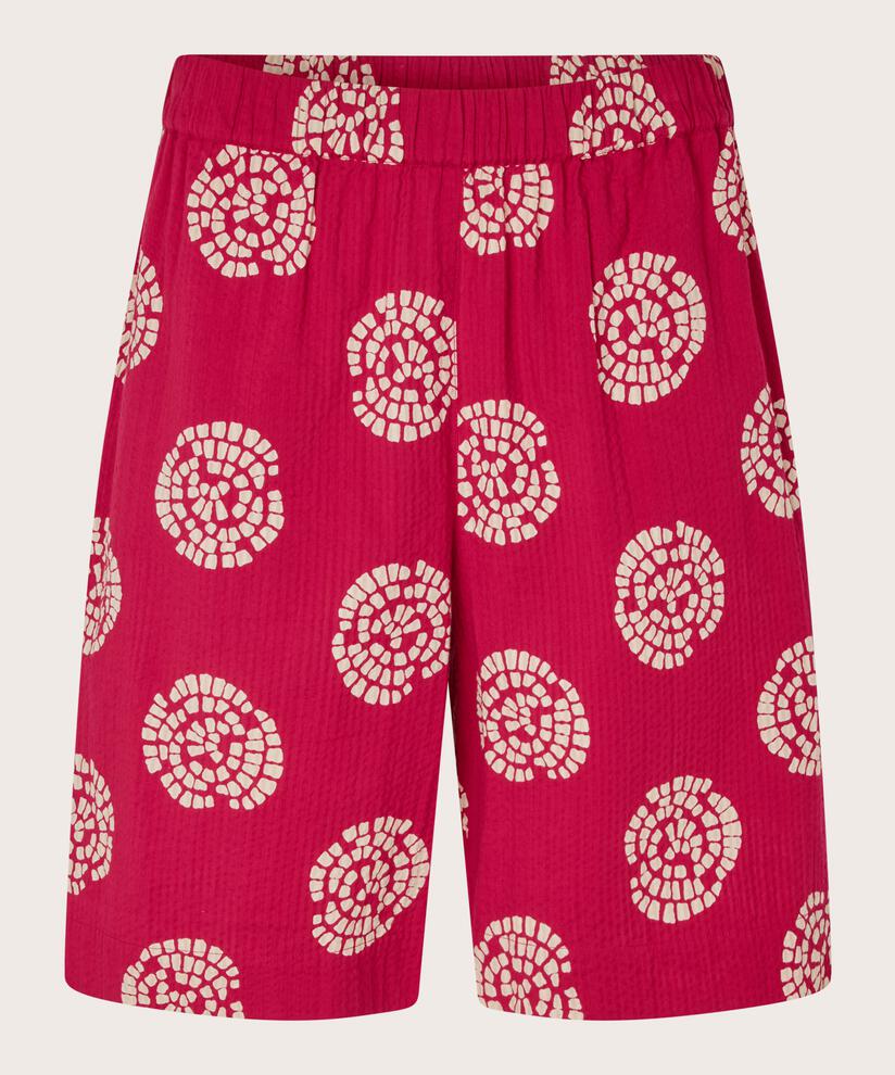 short en coton imprimé avec taille élastique, Persian Red