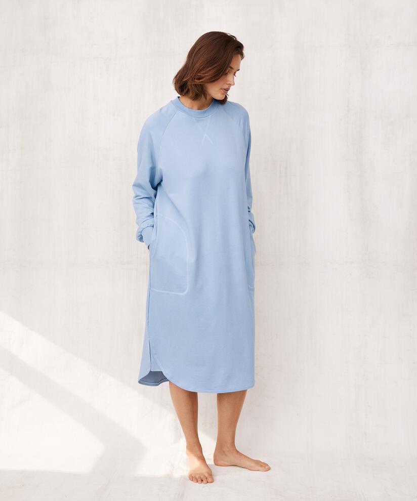 robe casual en jersey à col rond, Blue Fog