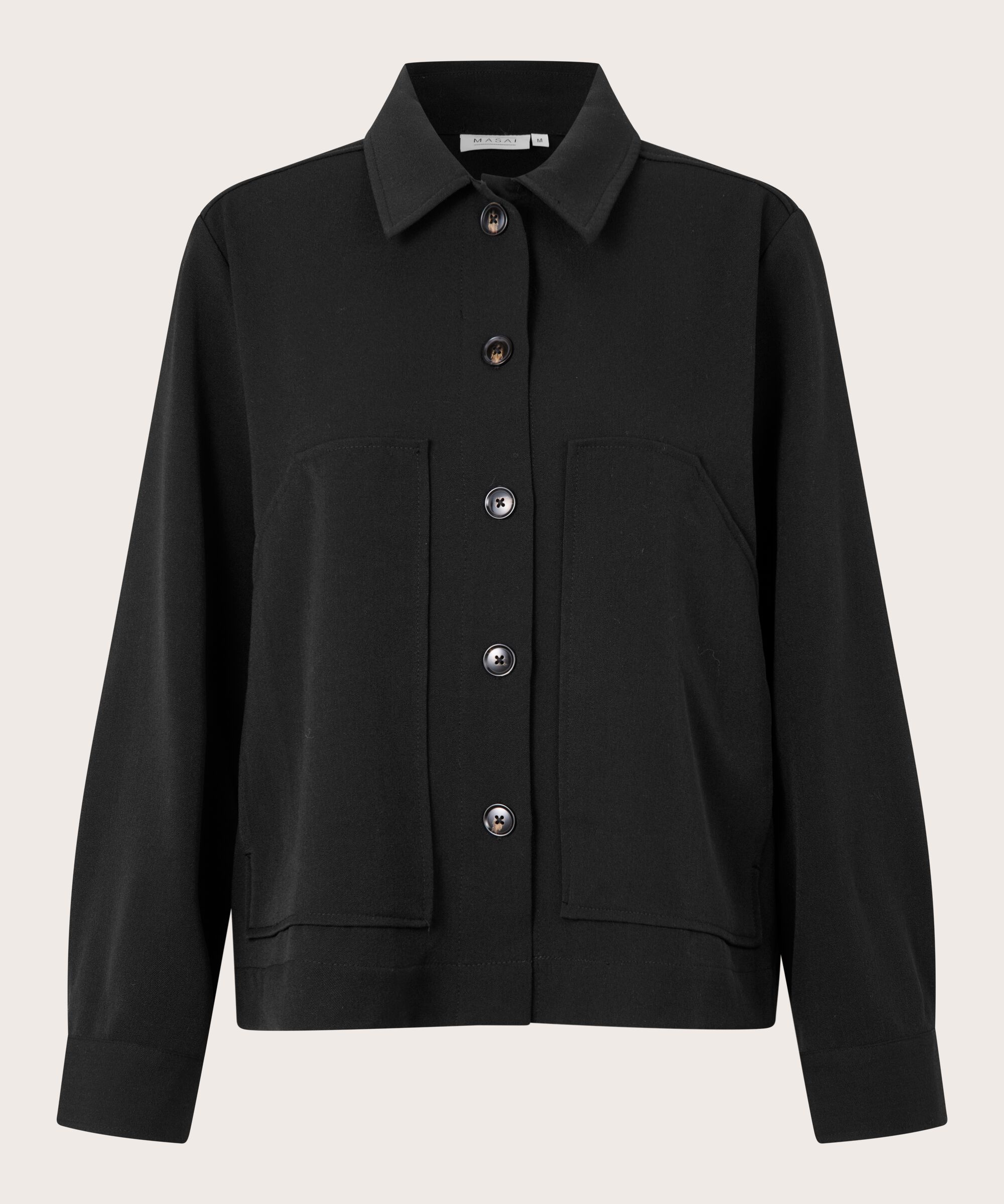 veste avec plis dans le dos et poches décoratives, Black