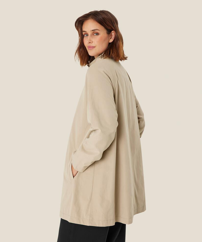 manteau avec boutons et col montant, Plaza Taupe