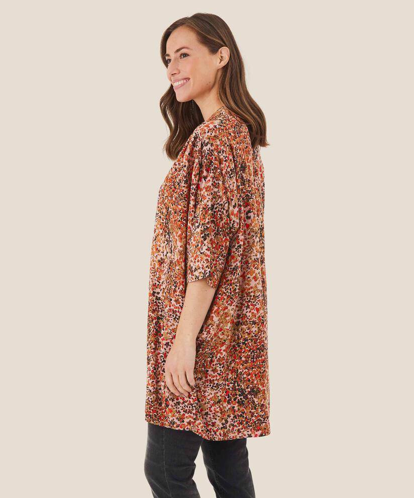 tunique à motif en satin viscose, Misty Rose