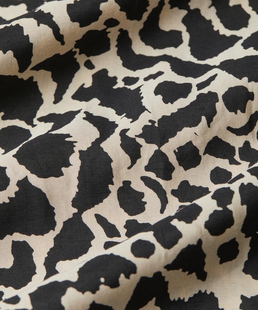 tunique en viscose à col v et manches longues, Black