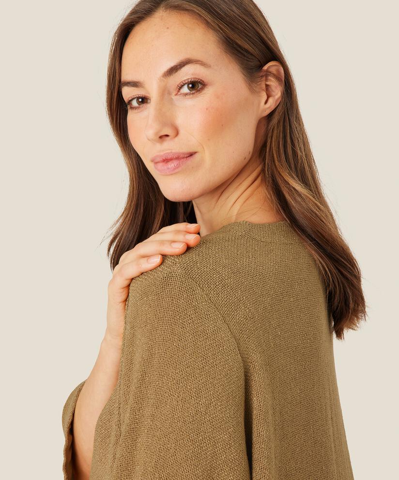 tunique en boucle avec fente latérale, Dull Gold