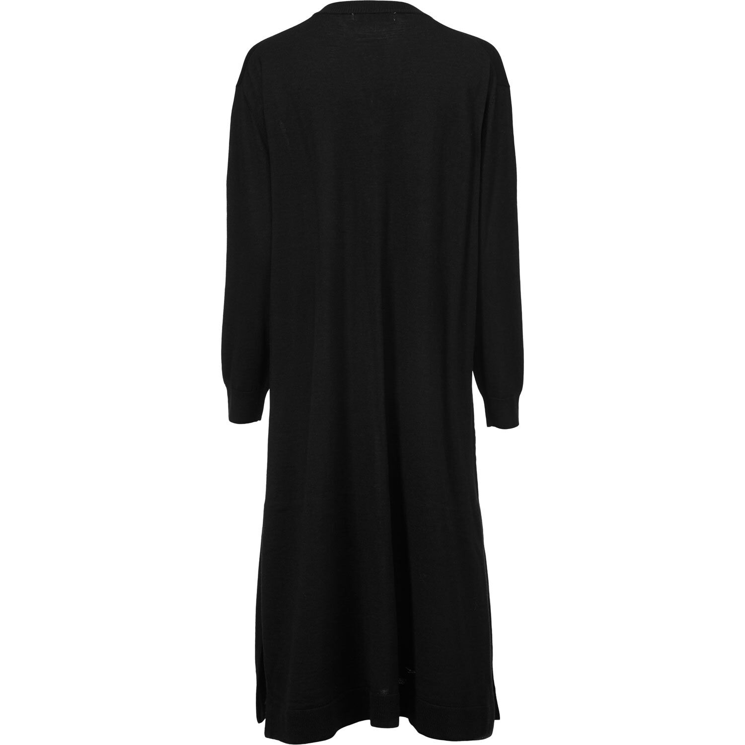 robe en maille avec col roul&eacute; et fentes, Black