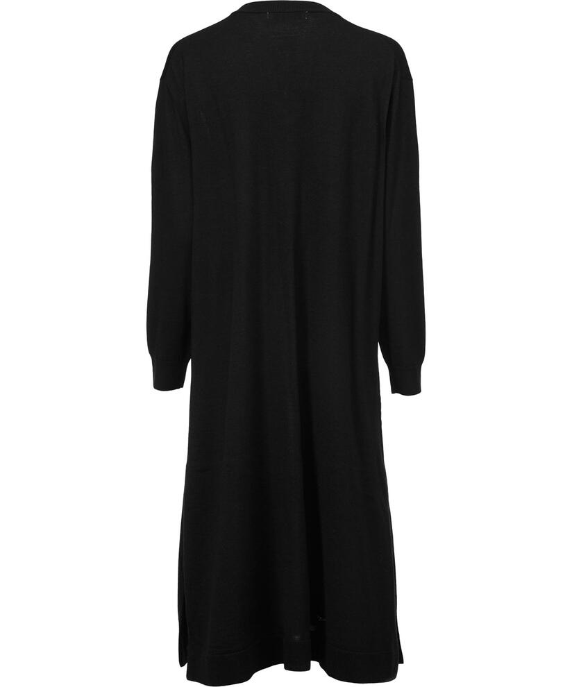 robe en maille avec col roulé et fentes, Black