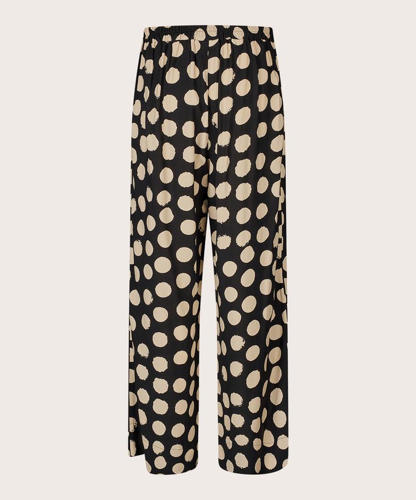 pantalon à motifs en viscose avec élastique au dos, Black