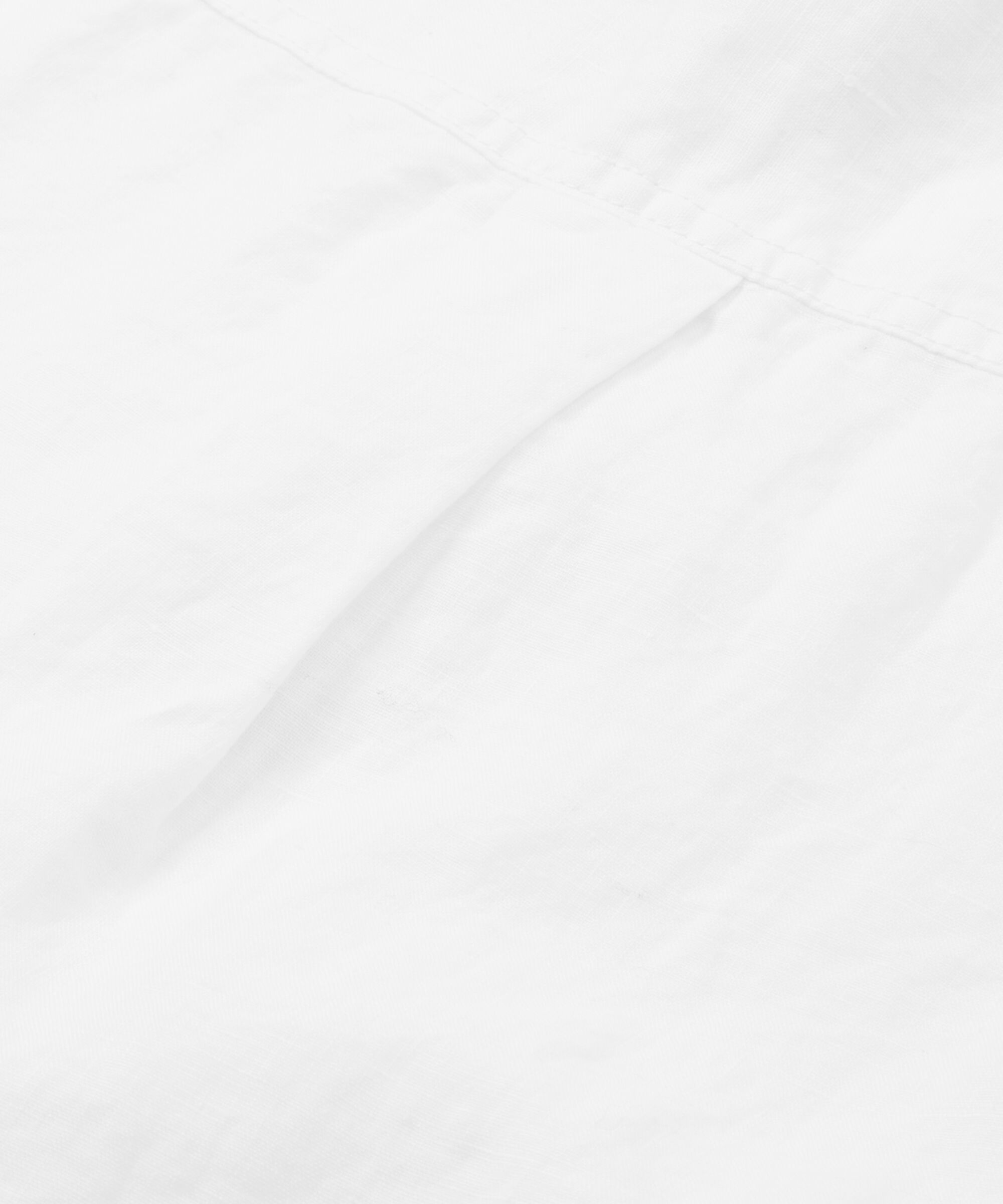 robe-chemise en lin avec manches trois-quarts, White