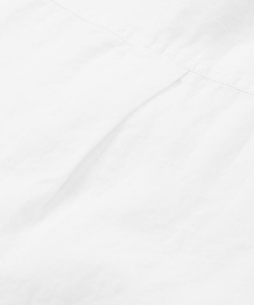 robe-chemise en lin avec manches trois-quarts, White